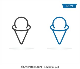 Ice cream icon vector isolated on white background.