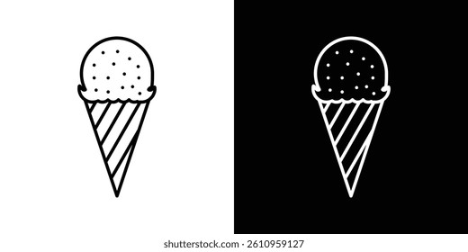 Ice cream icon Vector isolated outline drawing.