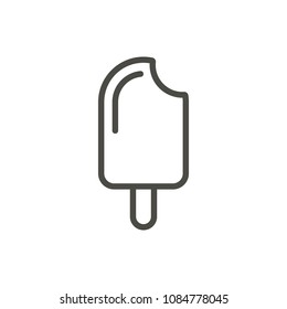 Ice cream icon vector. Line sweet food symbol isolated. Trendy flat outline ui sign design. Thin linear icecream graphic pictogram for web site, mobile app. Logo illustration. Eps10.