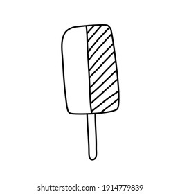 Ice cream icon vector. Line sweet food symbol isolated. Trendy flat outline sign design. Thin linear icecream graphic pictogram for web site, mobile app. Logo illustration.