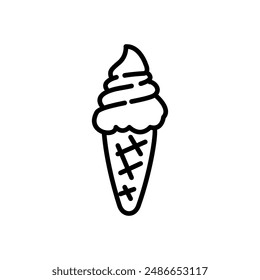 ice cream icon vector in line style