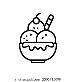 Icono de helado Vector en estilo de línea