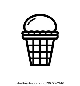 Ice Cream Icon Vector on Line Art Style & White Background. EPS 10.