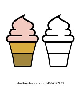 ice cream icon vector, ice cream on cup illustration, eps10.