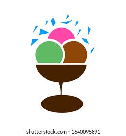 ice cream icon vector on white background