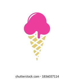 Ice cream icon vector on white background