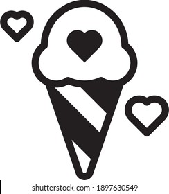 ice cream icon vector on white background