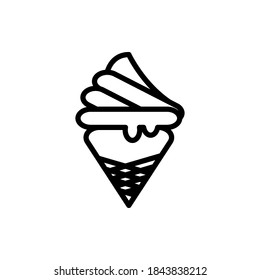 Ice cream icon vector outline style.