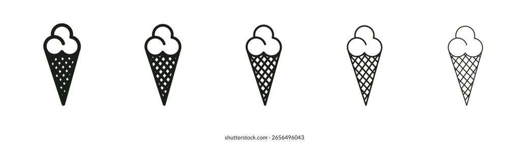 Icono de helado Vector esquema conjunto ilustración signo