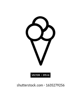 ice cream icon vector, icon party illustration logo template for many purpose. Isolated on white background.