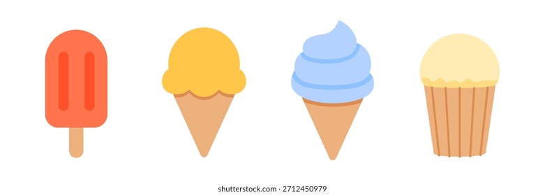 Ice cream icon. Ice cream vector set