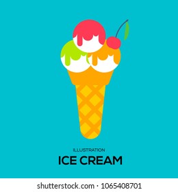 Ice cream icon vector. Ice cream sign on white background. Ice cream icon for web and app