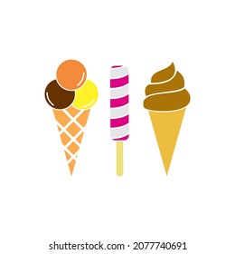 ice cream icon, ice cream vector sign symbol