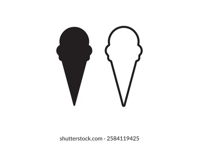 ice cream icon vector silhouette isolated in white background