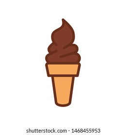 Ice cream icon vector. Ice cream symbol for web design. Simple design on white background.