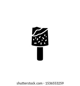 Ice cream icon vector , template logo design emblem isolated , best quality abstract element milk white product snack , summer outline solid background white multimedia food
