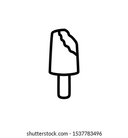 Ice cream icon vector , template logo design emblem isolated , best quality abstract element milk white product snack , summer outline solid background white multimedia food
