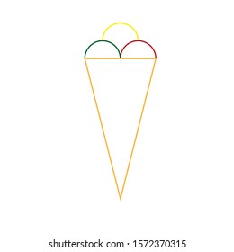 ice cream icon vector with three balls