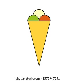 ice cream icon vector with three balls