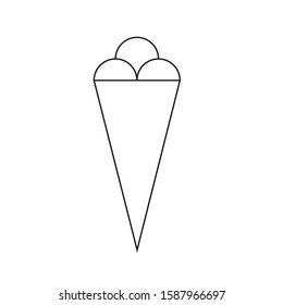 ice cream icon vector with three balls