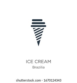 Ice crema vectorial. Icono de helado plano de moda de la colección brasilera aislado en fondo blanco. La ilustración vectorial se puede utilizar para diseño gráfico web y móvil, logotipo, eps10