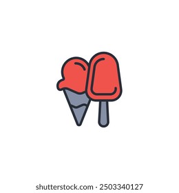 Icono de helado. Vector. Movimiento editable. signo de estilo lineal para uso Diseño web, logotipo. Ilustración de símbolo.
