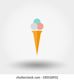 Ice Cream. Icon for web and mobile application. Vector illustration on a white background. Flat design style.