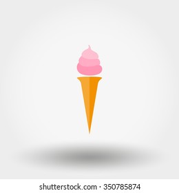 Ice Cream. Icon for web and mobile application. Vector illustration on a white background. Flat design style.