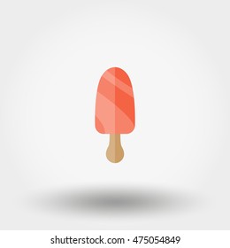 Ice Cream. Icon for web and mobile application. Vector illustration on a white background. Flat design style.