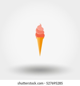 Ice Cream. Icon for web and mobile application. Vector illustration on a white background. Flat design style.