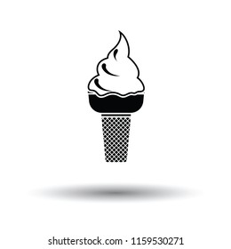 Ice cream icon. White background with shadow design. Vector illustration.