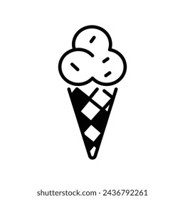 ice cream icon with white background vector stock illustration
