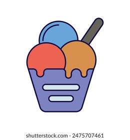 ice cream icon with white background vector stock illustration