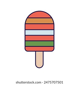 Icono de helado con fondo blanco Vector ilustración de stock