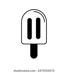 ice cream icon with white background vector stock illustration