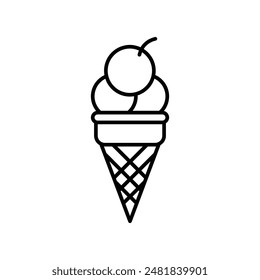 ice cream icon with white background vector stock illustration