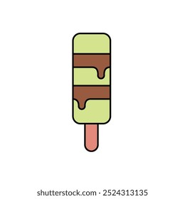 ícone de sorvete com fundo branco vetor ilustração stock