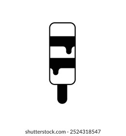 Icono de helado con fondo blanco Vector Ilustración de stock