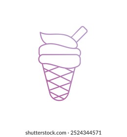 Icono de helado con fondo blanco Vector Ilustración de stock
