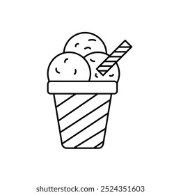 ícone de sorvete com fundo branco vetor ilustração stock