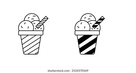 Icono de helado con fondo blanco Vector Ilustración de stock