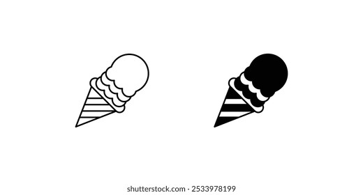 ice cream icon with white background vector stock illustration