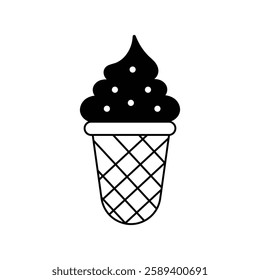 ice cream icon with white background vector stock illustration
