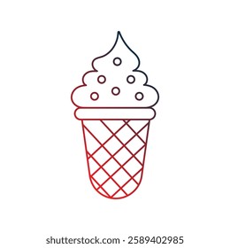 ice cream icon with white background vector stock illustration