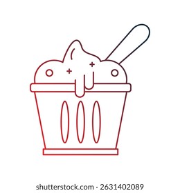 ice cream icon with white background vector stock illustration