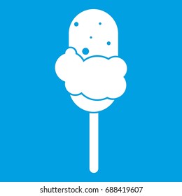 Ice Cream icon white isolated on blue background vector illustration