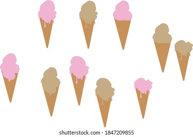 ice cream icon,ilustration and flat