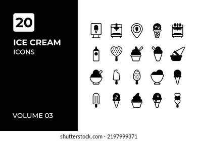 Ice Cream icons collection. Set contains such Icons as berry, beverage, candy, cherry and more