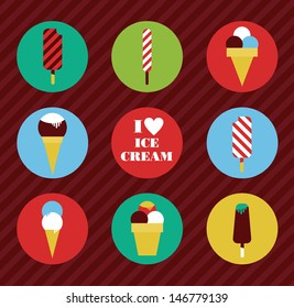 ice cream icons design. vector illustration