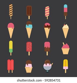 Ice Cream Icons Design Vector.